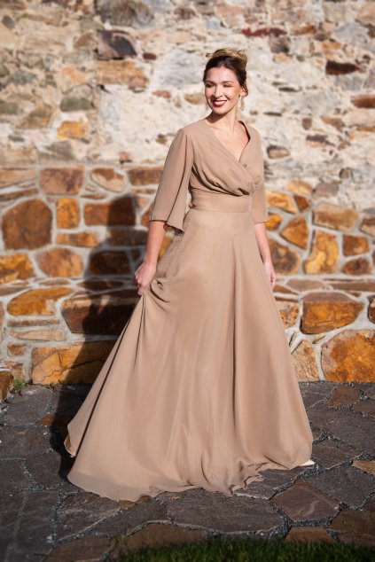 Večerní šaty Charlotta taupe 1