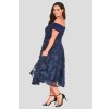 Romantické šaty Lavish s krajkovou sukní tmavě modré 3