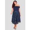 Romantické šaty Lavish s krajkovou sukní tmavě modré 2