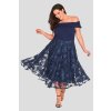 Romantické šaty Lavish s krajkovou sukní tmavě modré 1