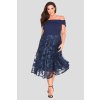 Romantické šaty Lavish s krajkovou sukní tmavě modré 5