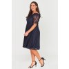 Krajkové šaty Cosham s rukávem tmavě modré 3