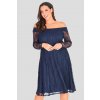 Krajkové šaty Cosham s rukávem tmavě modré 1