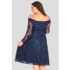 Krajkové šaty Cosham s rukávem tmavě modré 4