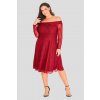 Krajkové šaty Cosham s rukávem vínové 2