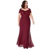 Dlouhé plesové šaty Dakota vínové 1