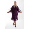 Krásné fialové šaty Nina Plum zdobené perličkami s kabátkem 4