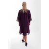 Krásné fialové šaty Nina Plum zdobené perličkami s kabátkem 5