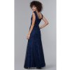 Dlouhé krajkové společenské šaty Emma tmavě modré 3