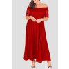 Dlouhé krajkové šaty Marble s krátkým rukávem červené 2