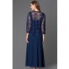 Dlouhé tmavě modré šaty Timeless s krajkovým bolérkem 3