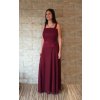 Dlouhé vínové šaty Timeless s krajkovým bolérkem