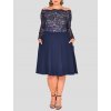 Dámské krajkové šaty Kilby s kapsami tmavě modré 3