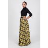 Maxi károvaná sukně žlutá 2