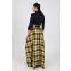 Maxi károvaná sukně žlutá 3