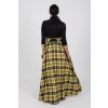 Maxi károvaná sukně žlutá 4