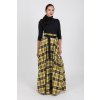 Maxi károvaná sukně žlutá