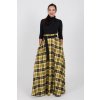 Maxi károvaná sukně žlutá 1