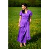 Dlouhé saténové šaty Moon fialová 11