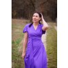 Dlouhé saténové šaty Moon fialová 4