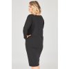 Hladké šaty Theme s netopýřími rukávy černé 2