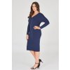 Hladké šaty Theme s netopýřími rukávy tmavě modré 5