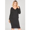 Hladké šaty Theme s netopýřími rukávy černé 1