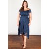 Krajkové šaty Rain s asymetrickou sukní modré 2