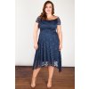 Krajkové šaty Rain s asymetrickou sukní modré 3