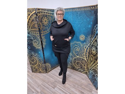 Čierna tunika s patentom