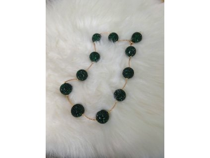 Náhrdelník zelené guličky