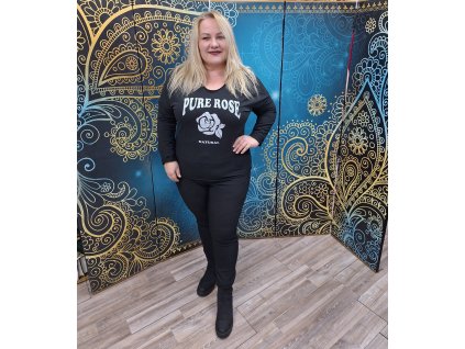 Tričko čierne -ruža