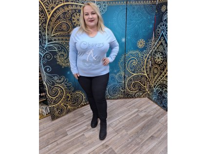 Tričko čerešne-svetlomodré