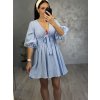 MUŠELÍNOVÉ ŠATY ZE 100% BAVLNY BABY BLUE
