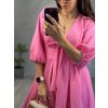 MUŠELÍNOVÉ ŠATY ZE 100% BAVLNY RŮŽOVÉ