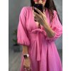 MUŠELÍNOVÉ ŠATY ZE 100% BAVLNY RŮŽOVÉ