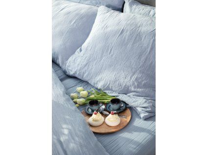 Napínací prostěradlo z mušelínu - Denim