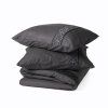 Set povlečení z jemné bavlny s elegantním vyšíváním - Nienna, Anthracite