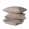 Set povlečení z jemné bavlny s elegantním vyšíváním - Nienna, Beige