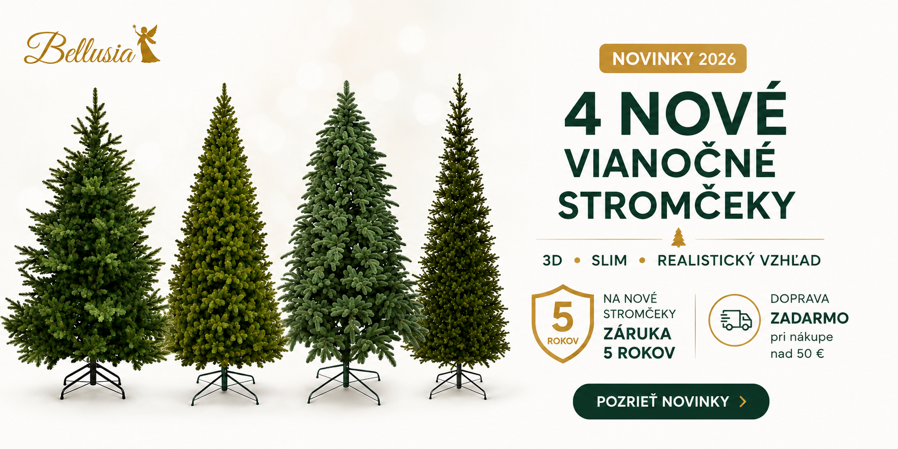 3D umelé vianočné stromčeky
