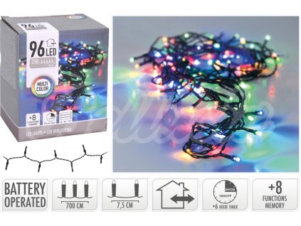 Vianočné osvetlenie reťaz 96 LED Multicolor  Reťaz 96 LED Multicolor