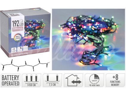Vianočné osvetlenie reťaz 192 LED Multicolor  Reťaz 192 LED Multicolor