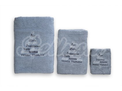 Vianočný Ručník Sivý Veselé Vianoce  Ručník Sivý Veselé Vianoce