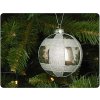 Strieborné  Vianočné Gule s Trblietavými Pruhmi