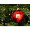 Červené  Vianočné Gule s Trblietavými Pruhmi