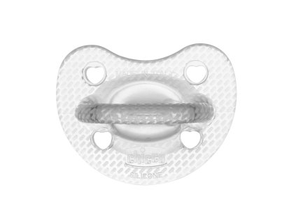 CHICCO Cumlík Physio Luxe celosilikónový 6-12m crystal 2 ks