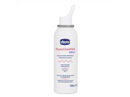 CHICCO Sprej do nosa hypertonický s morskou vodou PhysioCleanIPER na upchatý nos 100ml, 12m+