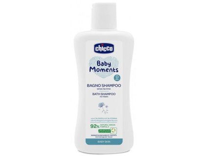 CHICCO Šampón na vlasy a telo Baby Moments 92 % prírodných zložiek 200 ml