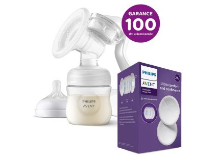Philips AVENT Odsávačka mat. mlieka manuálna + Vložky do podprsenky jednorazové 24 ks