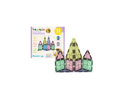 MAGNETICKÁ STAVEBNICA IMANIX GLITTER - 12 KUSOV